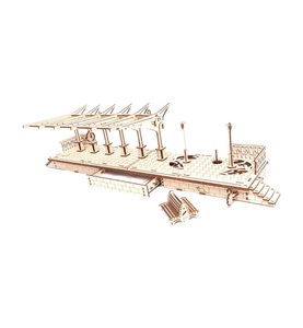 Ugears, Ugears - Konstruktionsspiel 3D Gare - 196 Teile - Beige, UGEARS - Bahnsteig (196Teile)