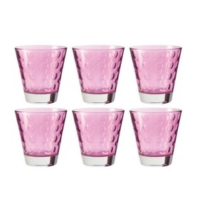 undefined, Leonardo - Trinkglas Optic 2.15 dl, 6 Stück, Pink, Whisky Glas Optic glas violett / H 9 cm x Ø 8,5 cm - 22 cl - Leonardo violett en glas