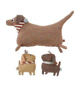Oyoy living design, Oyoy Living Design - OYOY - Kuschelkissen Hunsi Dog with Puppies 36 cm x 35 cm, OYOY Dekokissen »Hunsi Dog with Puppies 36 cm x 35 cm«