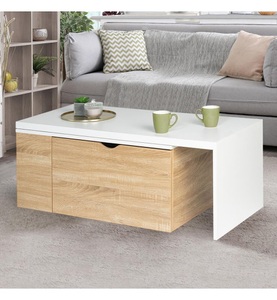 Idomya, Idomya - Couchtisch - Hellbraun und Weiss, 