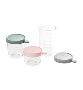 Beaba, BEABA 3er Set Portionsbehälter aus Glas, BEABA 3er Set Portionsbehälter aus Glas