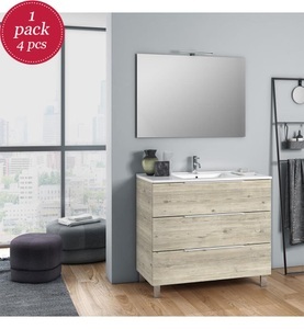 undefined, TFT - Badezimmer-Ensemble MALMO - 4-teilig und Beige - Beige, 