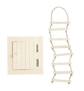 Creativ Company, Creativ Company - Holzartikel Wichtel Dachluke und Strickleiter, Creativ Company Mini-Möbel Dachluke und Strickleiter