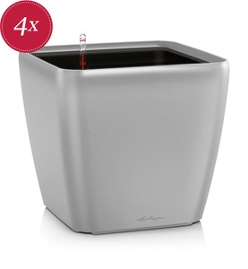 Lechuza, Lechuza - 4er-Set Blumenkästen mit Integriertem Bewässerungssystem Quadro Premium 28 LS - Silber, 