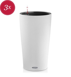 Lechuza, Lechuza - 3er-Set Blumenkästen mit Integriertem Bewässerungssystem Cilindro Color 23 - Weiss, Lechuza Clindro Color 23 13940 Pflanzgefäß Weiß