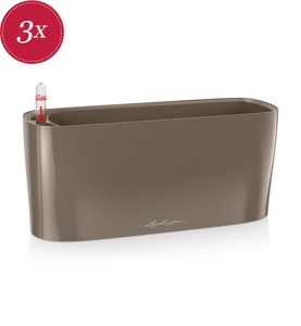 Lechuza, Lechuza - 3er-Set Blumenkästen mit Integriertem Bewässerungssystem Delta 10 - Taupe, 