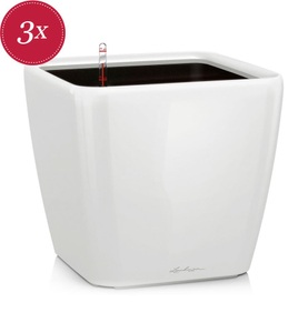 Lechuza, Lechuza - 3er-Set Blumenkästen mit Integriertem Bewässerungssystem Quadro Premium 43 LS - Weiss, Quadro Premium LS 43 weiss