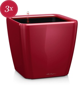 Lechuza, Lechuza - 3er-Set Blumenkästen mit Integriertem Bewässerungssystem Quadro Premium 43 LS - Rot, 