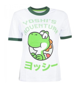 Super Mario, Super Mario Yoshi's Adventure Girl-Shirt weiß/grün, Difuzed - T-shirt Nintendo Yoshi Adventure S, für Herren, Weiss, Größe S
