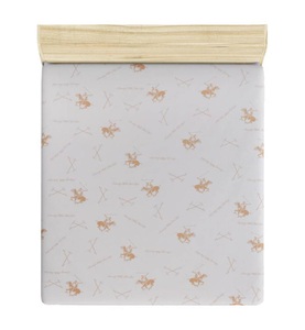 Home, Home - Spannbetttuch - 140 x 190 + 25 cm - Weiss und Hellorange, 