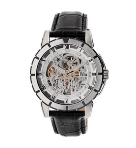 undefined, Reign - Automatik-Lederarmbanduhr Philippe - Schwarz und Weiss, 