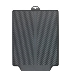Wenko, Wenko - Abtropfmatte Linea Grau, 40 x 3 x 30 cm, WENKO Geschirrständer »Modell Linea«, (kein Set), Abtropfmatte für Geschirr, zur seitlichen Erweiterung des Spülbeckens