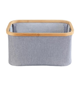 Wenko, Wenko - Aufbewahrungskorb Bahari faltbar, Aufbewahrungsbox, Faltbox mit Bambus, WENKO Aufbewahrungskorb »Bahari«, BxTxH: 38x20x26 cm