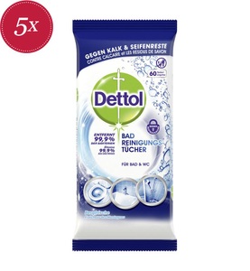 Dettol - 5 Packungen à 60 Reinigungstücher  Bergfrische