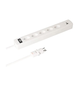 Max Hauri - Steckdosenleiste SafetyLine 5x T13 mit USB A C, weiss