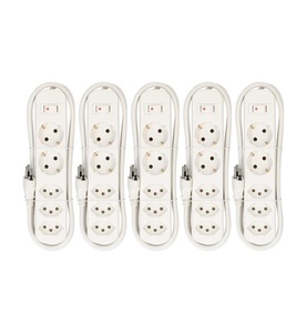 MH Basic-Line, MH Basic-Line 160815 Steckdosenleiste mit Schalter Weiß CH-Stecker 5 St., Max Hauri 160815 Steckdosenleiste mit Schalter Weiß CH-Stecker 5 St.