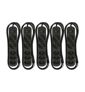 MH Basic-Line, MH Basic-Line 160816 Steckdosenleiste mit Schalter Schwarz CH-Stecker 5 St., Max Hauri Steckdosenleiste Basic-Line 3x T13, 2x Schuko, SW, 5er Set