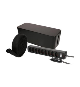 Max Hauri, Max Hauri - Kabelbox mit Steckerleiste 9x T13 Schwarz, Max Hauri Kabelbox mit Steckerleiste 9x T13 Schwarz