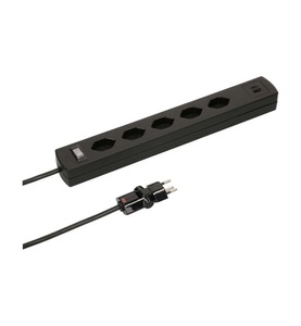 Max Hauri - Steckdosenleiste SafetyLine 5x T13 mit USB A C, schwarz