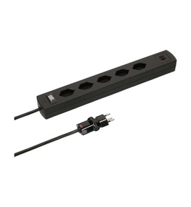 Max Hauri - Steckdosenleiste SafetyLine 5x T13 mit USB A, schwarz