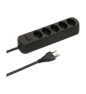 Max Hauri AG, Max Hauri AG 160265 Steckdosen-Verteiler 1 Stück Schwarz CH-Stecker 1 St., Max Hauri Steckdosenleiste Basic Line 5x T13 mit Reset Schalter