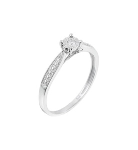 Le Diamantaire, Ring Solitaire Merveille Weissgold Diamant 0.03 Karat, 