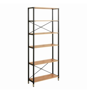 Mobilia, Mobilia - Regal - Natur und Schwarz, Regal breit natur 85x210 mit 6 Böden