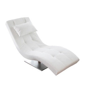 mutoni casual, Relaxliege weiss Kunstleder, SalesFever Relaxsessel, mit Nackenkissen, Relaxliege mit modernem Metallfuss