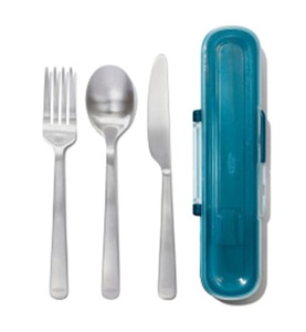 undefined, OXO - Besteckset & Aufbewahrungsetui Prep & Go - Silber, GG Prep Go Besteck aus Edelstahl mit Behälter