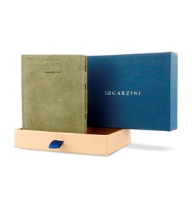 Garzini, Garzini - Magisches Portemonnaie Cavare - Dunkelgrün, Cavare - Magic Portemonnaie mit Münzfach in Olive Green aus Vintage Leder