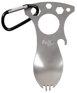 FoxOutdoor, Multifunktionsgöffel, mit Karabiner