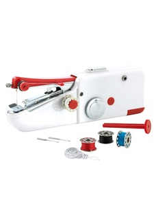 Easymaxx, Mini-Hand-Nähmaschine, Weiß/ Rot,, Easymaxx Handnähmaschine kompakt Freiarm Nähmaschine