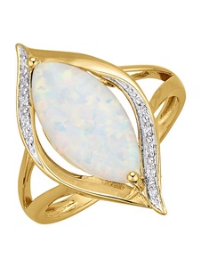 klingel, Damenring mit Opal KLiNGEL Multicolor, 