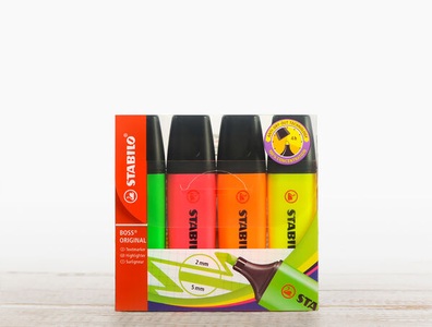 Stabilo, STABILO Textmarker BOSS, farbsortiert, 4 Stück, 