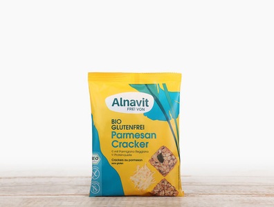 Alnavit, Bio Parmesan Cracker glutenfrei, 75g, Bio Parmesan Cracker glutenfrei, 75g