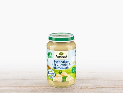 Alnatura, Bio Pastinaken mit Zucchini, Blumenkohl Demeter, 190g, Bio Pastinaken mit Zucchini, Blumenkohl Demeter, 190g
