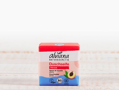 Alviana Naturkosmetik, Feste Duschseife mit Pfirsich, 100g, Feste Duschseife mit Pfirsich, 100g