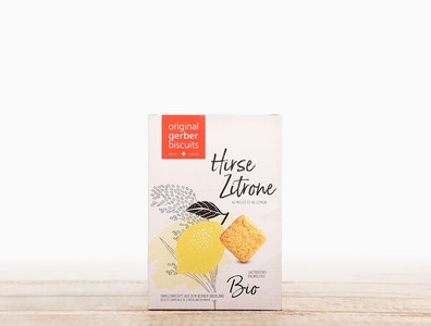 Gerber Biscuits, Bio Knusperhirse Biscuits Zitrone, 2x 80g, Bio Knusperhirse Biscuits Zitrone, 2x 80g