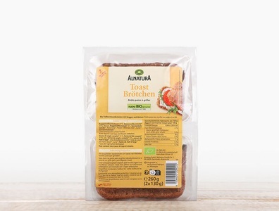 Alnatura, Bio Toast Brötchen, 260g, 