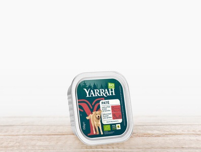 Yarrah, Bio Paté Rind mit Spirulina Hundenassfutter, 150g, Bio Paté Rind mit Spirulina Hundenassfutter, 150g
