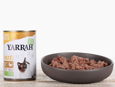 Yarrah, Bio Paté Poulet mit Algen & Spirulina Katzennassfutter, 400g, Bio Paté Poulet mit Algen & Spirulina Katzennassfutter, 400g