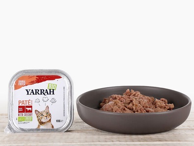 Yarrah, Bio Paté Rind mit Chicorée Katzennassfutter, 100g, Bio Paté Rind mit Chicorée Katzennassfutter, 100g