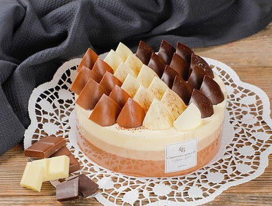 Confiserie Christian Boillat, Torte mit 3 Schoggi Mousse, Ø16cm, 