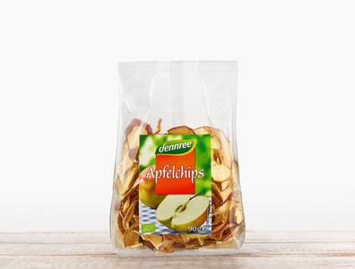 dennree, Bio Apfelchips getrocknet, 90g, 