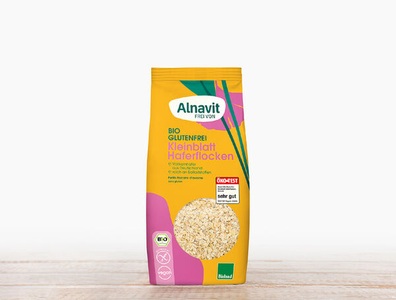 Alnavit, Bio Haferflocken Kleinblatt glutenfrei, 450g, Bio Haferflocken Kleinblatt glutenfrei, 450g