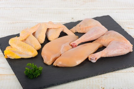 BIOLogisch, Bio Poulet KAGfreiland, Mischpaket ganz mit Brust, Schenkel, Flügeli, ca. 1kg, Bio Poulet KAGfreiland, Mischpaket ganz mit Brust, Schenkel, Flügeli, ca. 1kg