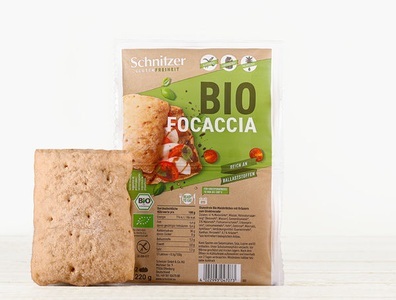 Schnitzer, Bio Focaccia glutenfrei, 4 Stück, 220g, Bio Focaccia glutenfrei, 4 Stück, 220g