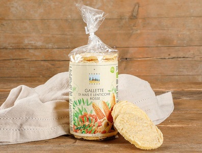 Langalletta, Bio Waffeln aus Mais und roten Linsen, 120g, 