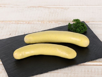 Minnig Metzgerei, Curry Kalbs Bratwurst, 2 Stück, 230g, Curry Kalbs Bratwurst, 2 Stück, 230g