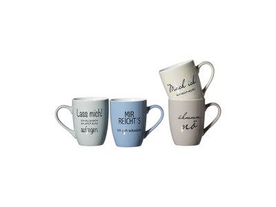 RITZENHOFF & BREKER, Ritzenhoff & Breker Becher »Sprüche«, (Set, 4 tlg., 4 Kaffeebecher (300 ml, 11 cm hoch, 8 cm Durchmesser), Motiv 
